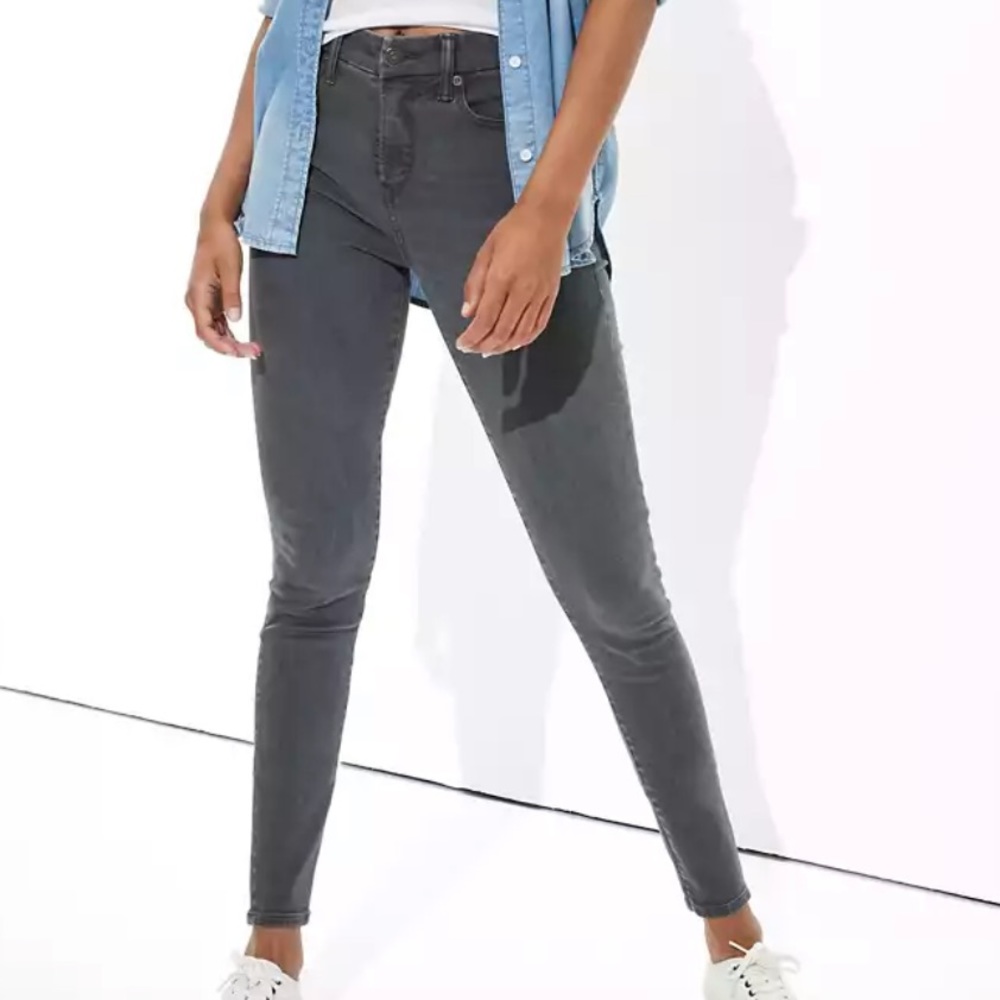 american eagle grey super stretch pants